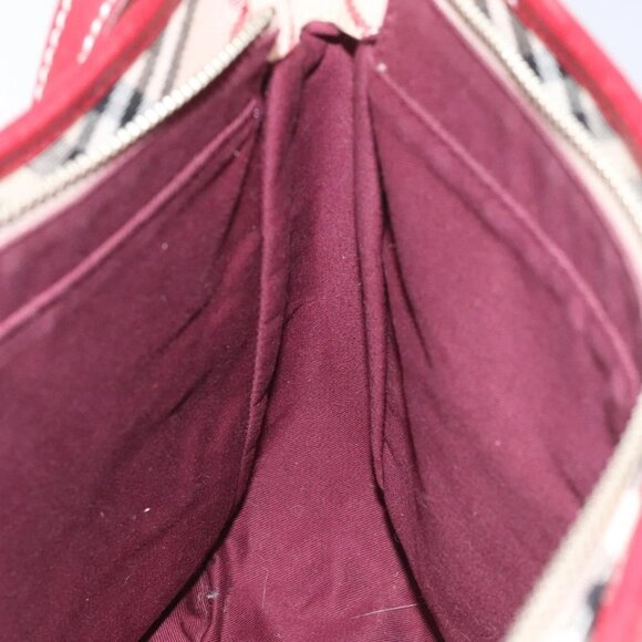 BURBERRY Nova Check Blue Label Shoulder Bag Canvas Beige Auth EC388 - Picture 11 of 16